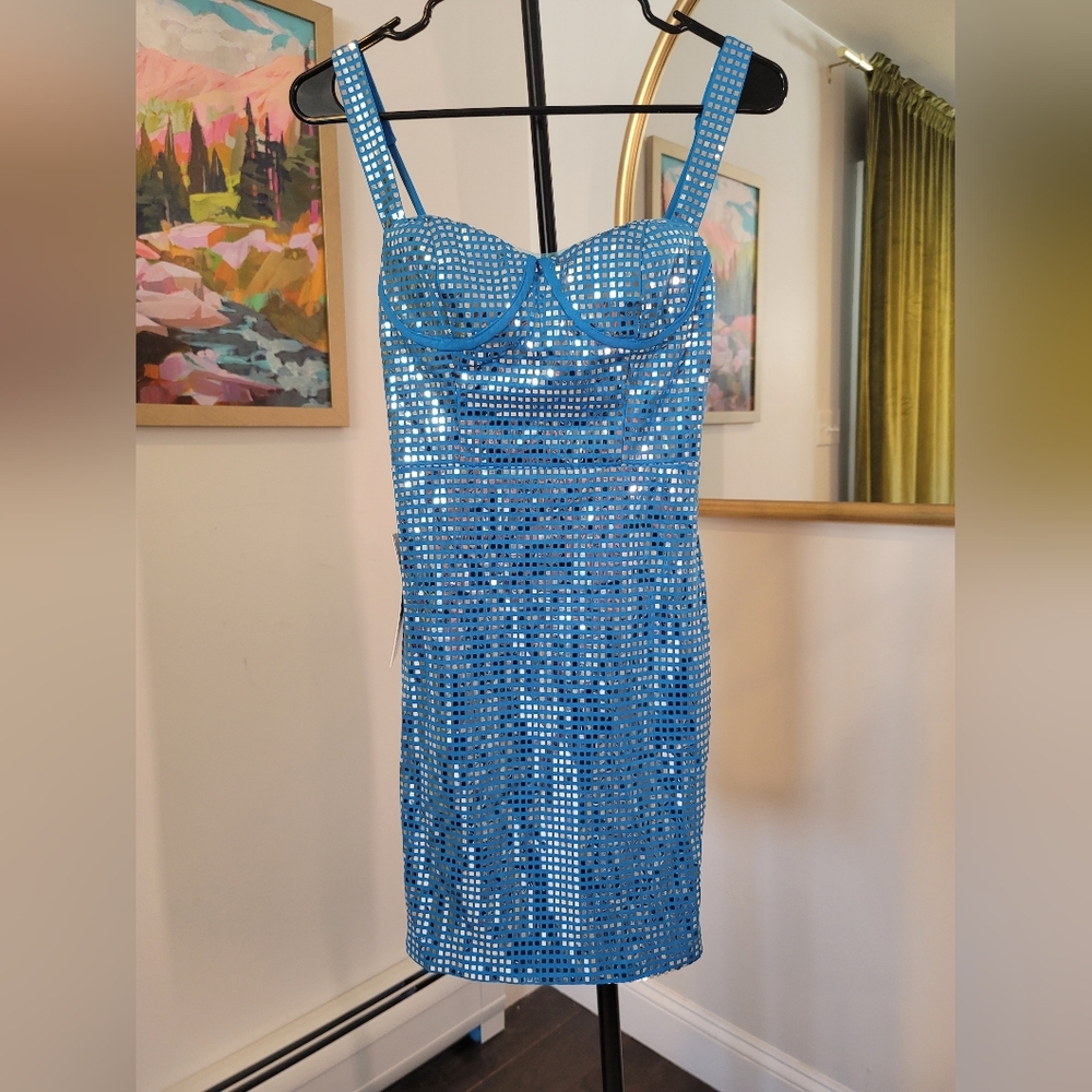 NWT Wear Your Love Blue Disco Ball Dress Size 0